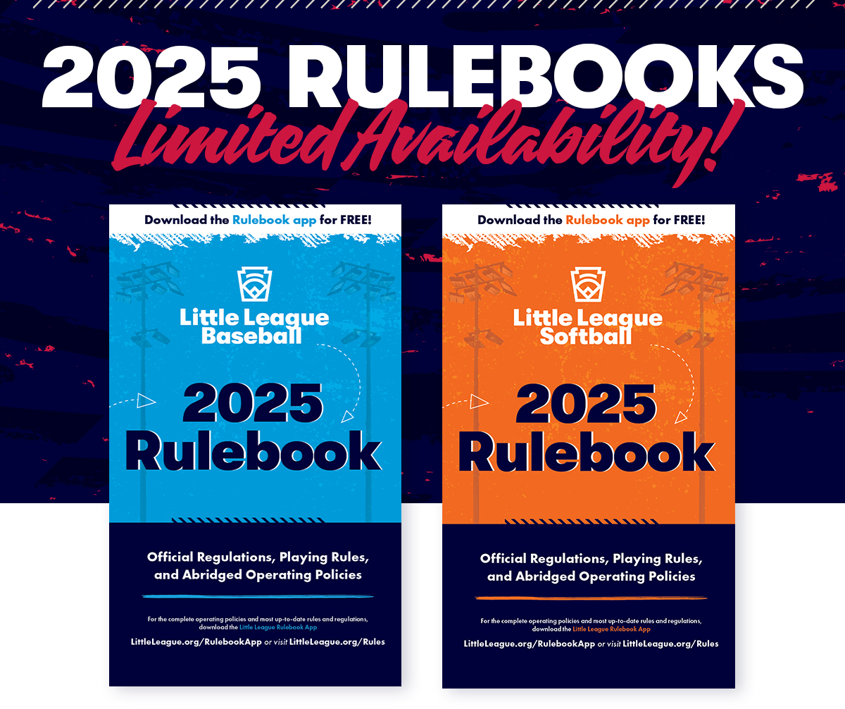 2025 Rulebooks Limited Availability! Little League Baseball and Softball rulebooks side by side. 